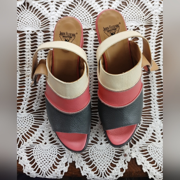 Pink, Grey, Cream Fluevog Sandals - Picture 4 of 8